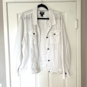 Classic Jones New York White Linen Jacket